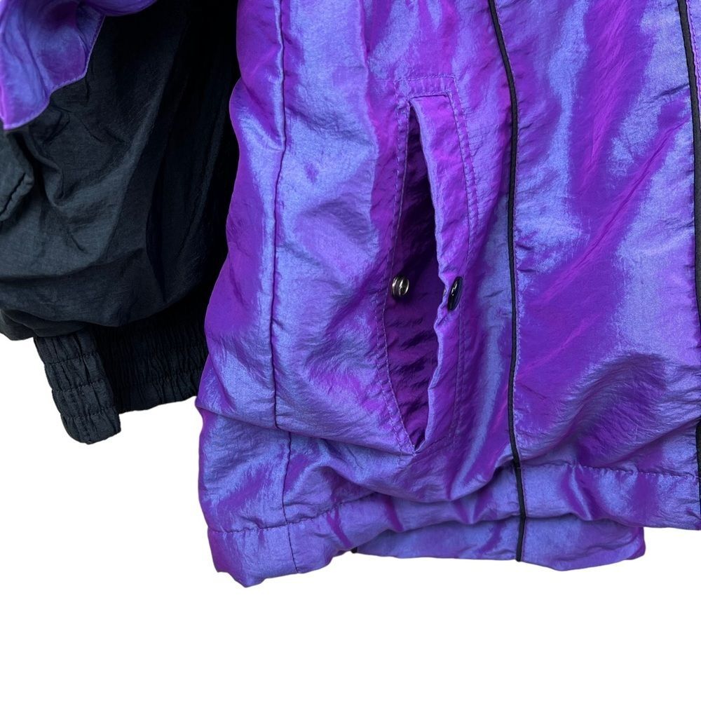 Rare VTG Nike Air Flight Purple Iridescent Chameleon 90s Jacket Mens Unisex Sz S - Picture 5 of 7